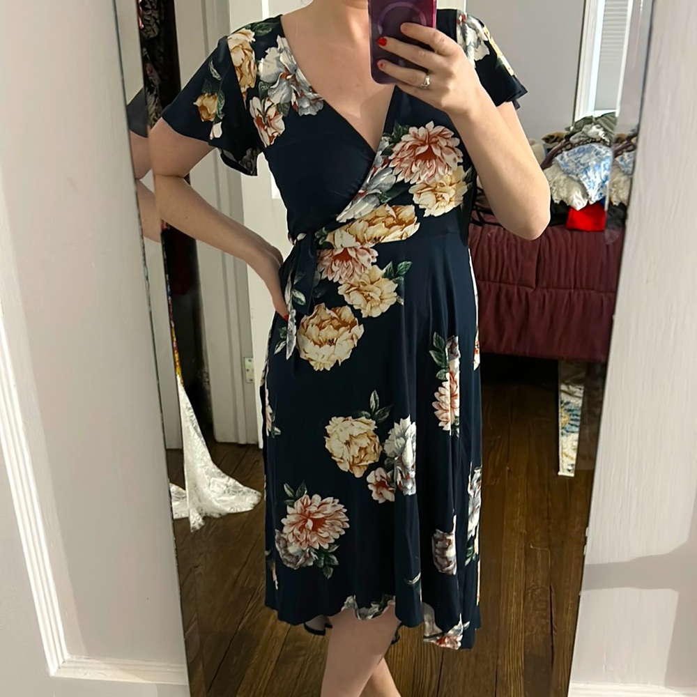 Navy floral dress